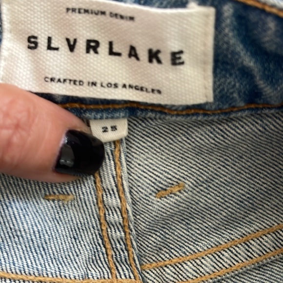 SLVRLAKE Lou Lou Skinny Jeans in Love Burns Wash Stretch Denim Size 25 - Picture 6 of 8